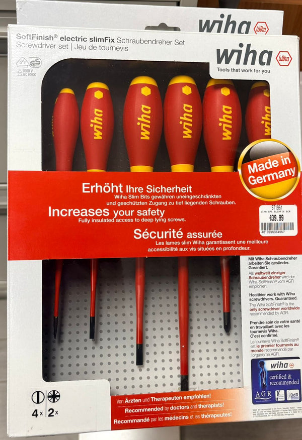 WIHA 6PC SLIMFIX SCREWDRIVER SET SL/PZ - 571961