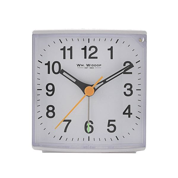 Wm. Widdop Silent Sweep Alarm Clock Black & White - 644137
