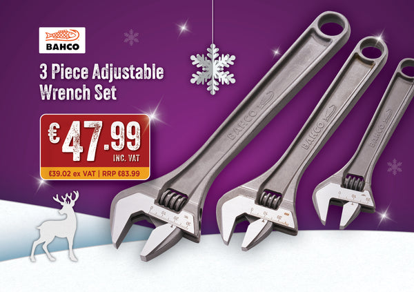 Bahco 3 Piece Adjustable Wrench Set - 570530