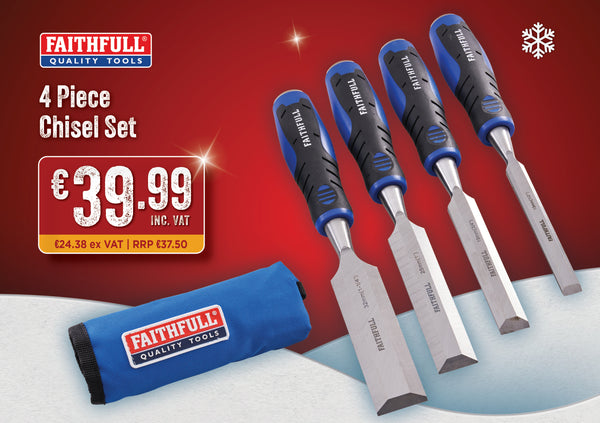 Faithfull 4 Piece Soft Grip Chisel Set - 570717