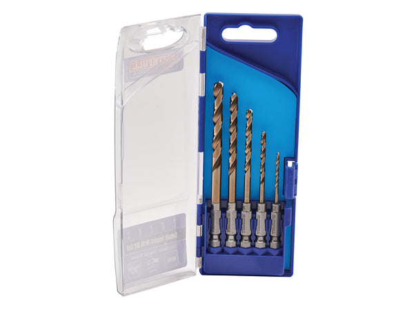 Faithfull 5 Piece Quick Change HSS Cobalt Impact Drill Bit Set - 576024