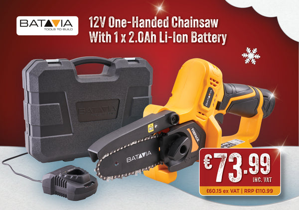 Batvia 12V One-Handed Chainsaw with 1x 2.0Ah Li-Ion Battery - 391352
