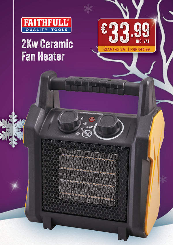 Faithfull 2Kw Ceramic Fan Heater - 6201408