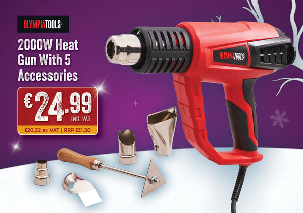Olympia 2000W Heat Gun with 5 Accessories - 570125