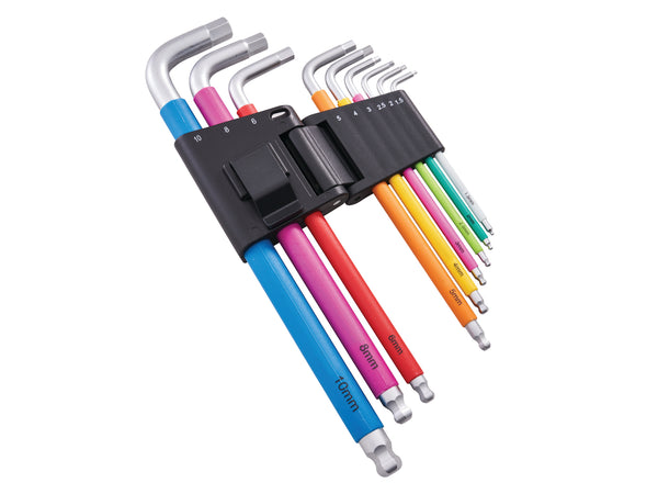Faithfull 9 Piece Colour Coded Hex Key Set - 5704745