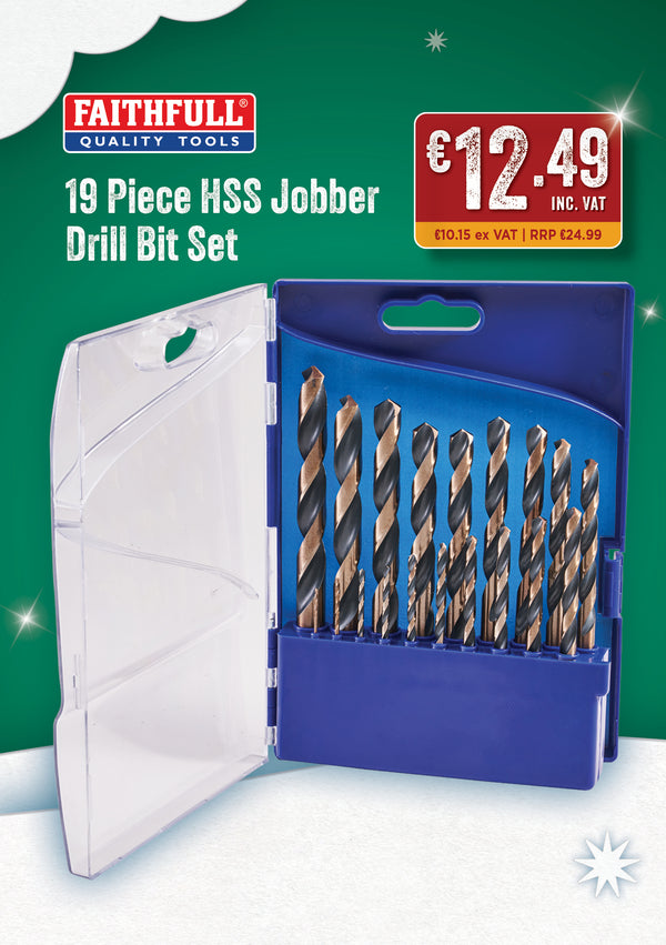 Faithfull 19 Piece HSS Jobber Drill Bit Set - 573063