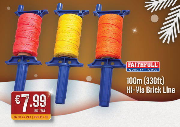 Faithfull 100M/330FT Hi Vis Brick Line - 576014