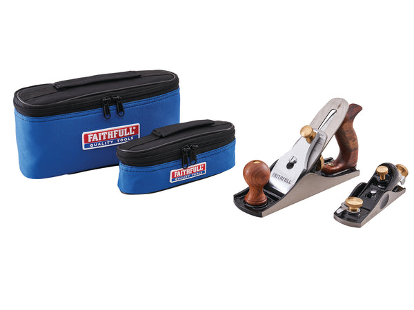 Faithfull No.4 & No.60 1/2 Plane Set with Storage Bags - 5784