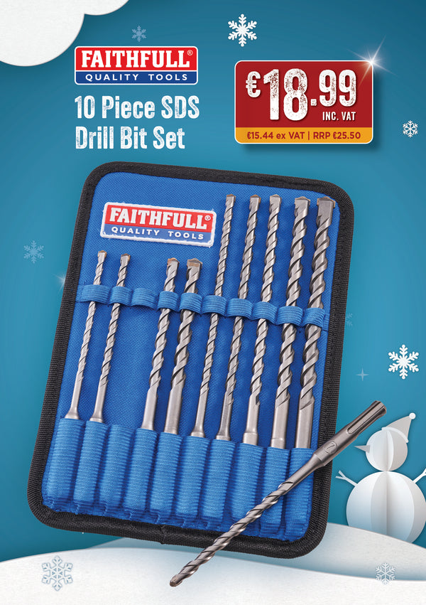 Faithfull 10 Piece SDS Drill Bit Set 5.5-12mm - 5700215