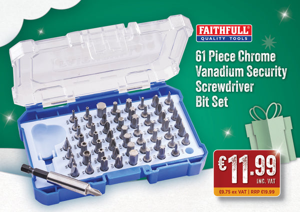 Faithfull 61 Pce Chrome Vanadium Security Screwdriver Bit Set - 5794