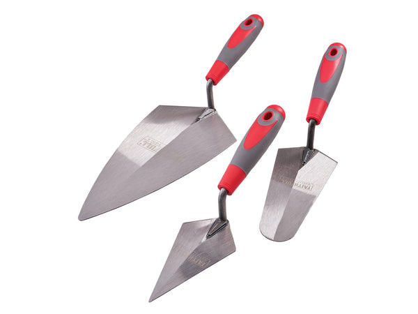 Faithfull 3 Piece Trowel Set with Soft-Grip Handles - 5706051