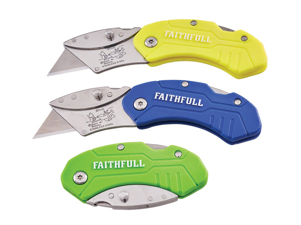 Faithfull Hi-Vis Folding Utility Knife - 570341