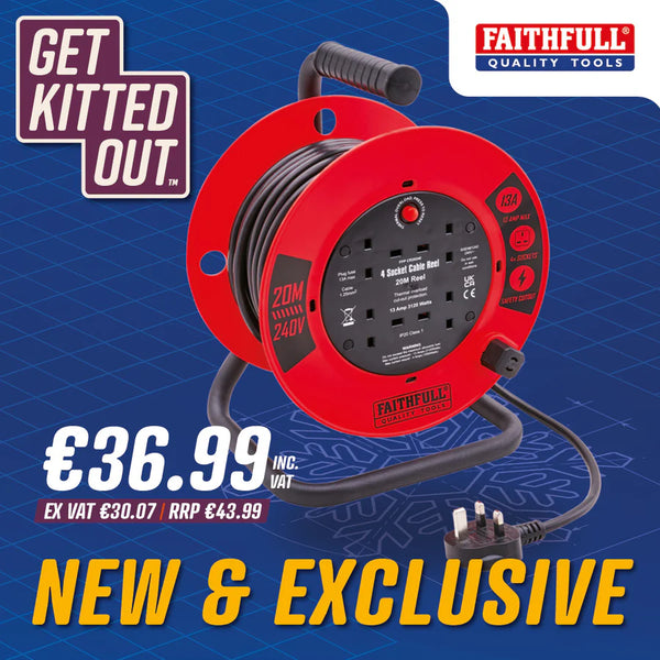 Faithfull 20M Cable Reel - 621095
