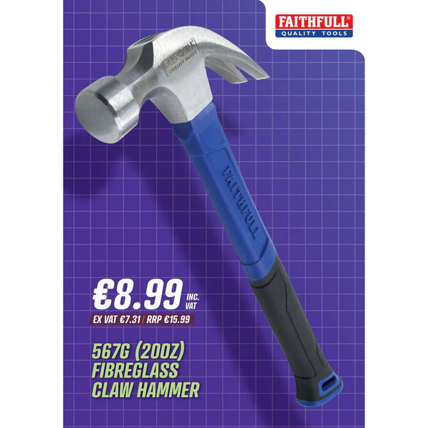 Faithfull Claw Hammer Fibreglass Shaft - 5703202