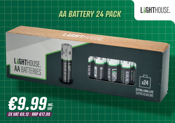 Lighthouse AA Alkaline Batteries (Pack 24) - 6201345