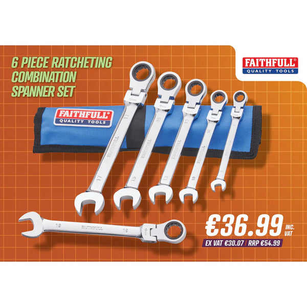 Faithfull 6 piece Ratchet Spanner Set - 5621