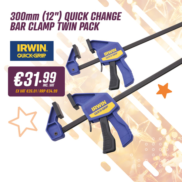 IRWIN 300mm (12in) Quick Change Bar Clamp Twin Pack