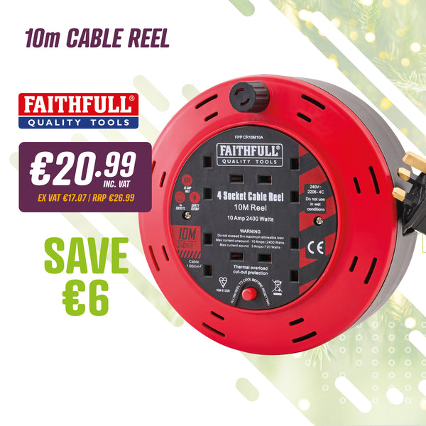 Faithfull 10m Cable Reel
