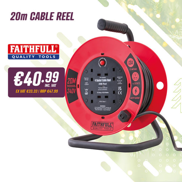 Faithfull 20m Cable Reel