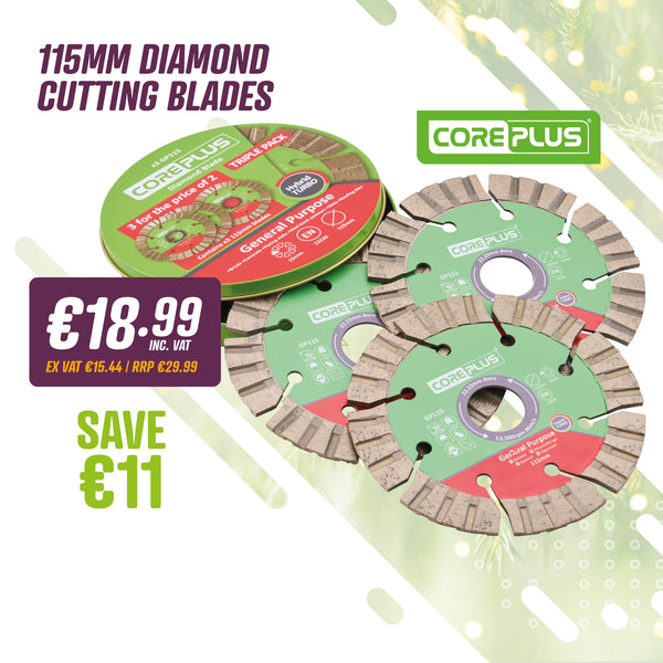 Coreplus 115mm Diamond Cutting Blades (3 Pack)