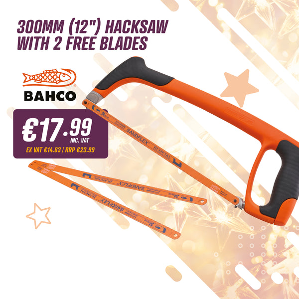 Bahco 300mm (12in) Hacksaw With 3 Free Blades
