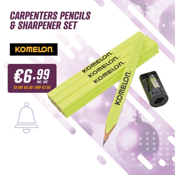 Komelon Carpenters Pencils & Sharpener Set