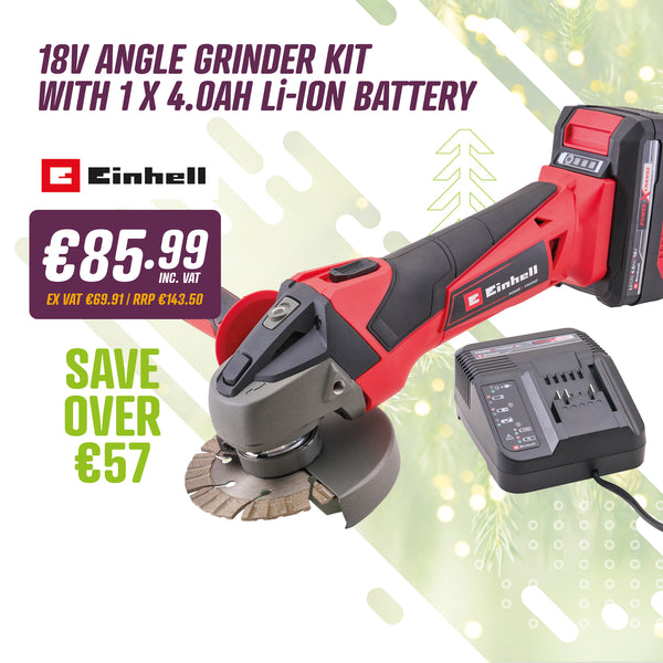 Einhell 18V Angle Grinder Kit with a 4.0Ah Li-ion Batt