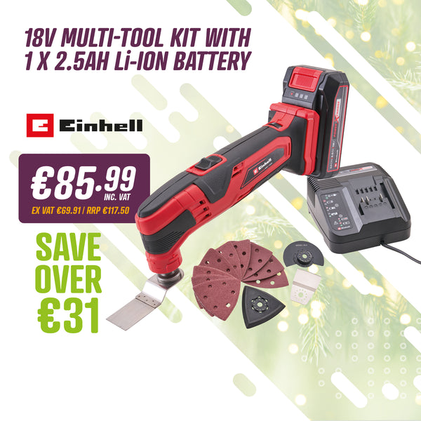 Einhell 18V  Multi-Tool Kit with a 2.5Ah Li-ion Batt