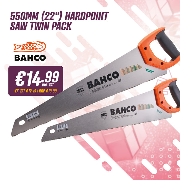 Bahco 550mm (22in) Hardpoint Saw Twin Pack