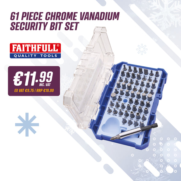 Faithfull 61 Piece Chrome Vanadium Security Bit Set
