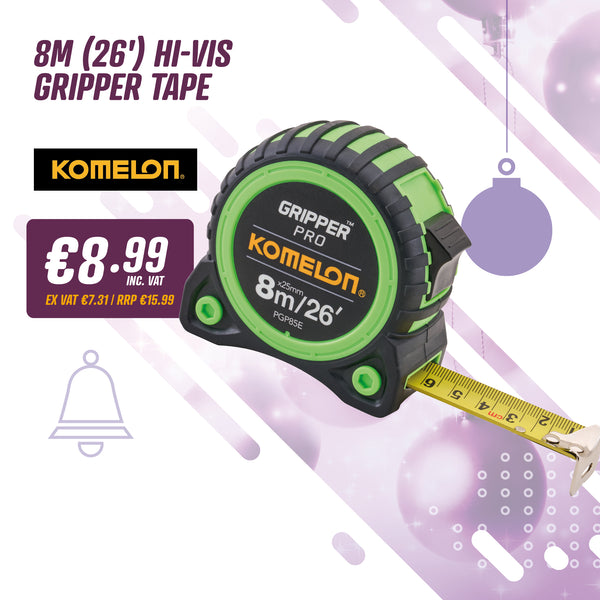Komelon 8m (26ft) Hi-Vis Gripper Tape