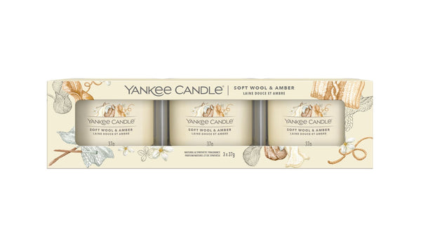Yankee Candle Soft Wool & Amber 3pk - YNK0402