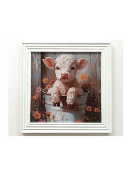 The Stonewall Gallery Framed Picture Spring Lamb in Steel Tub - 646130