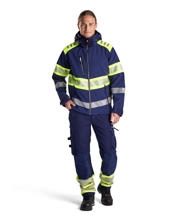 Blaklader 4494 Hi-Vis Softshell Jacket Navy/Yellow