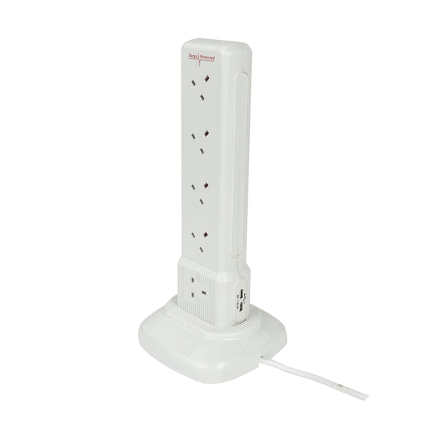 POWERMASTER 10 Gang Surge Protection Tower Extension Lead - 621797