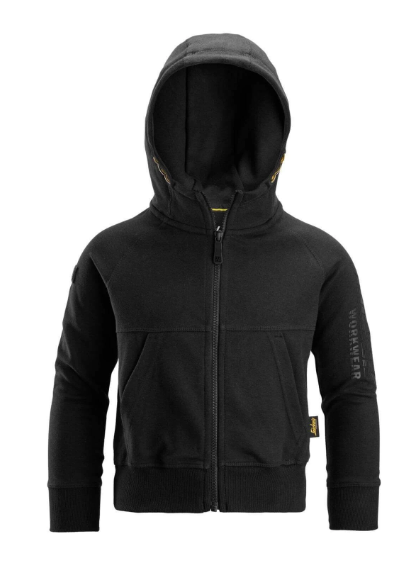 Snickers 7512 Junior Logo Full Zip Hoodie in Black