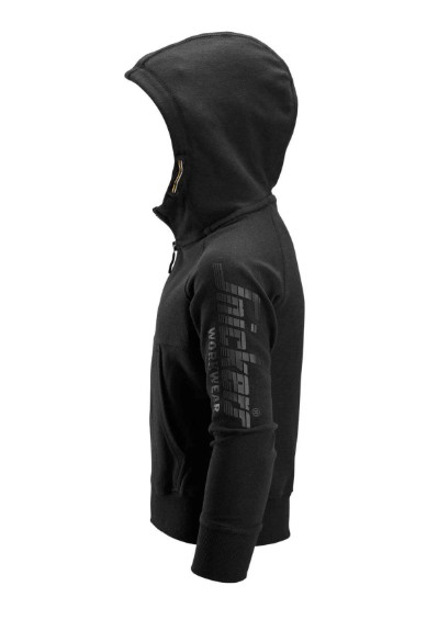 Snickers 7512 Junior Logo Full Zip Hoodie in Black