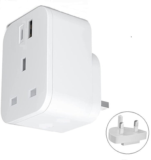 POWERMASTER UK PLUG ADAPTOR WITH 2 USB OUTLETS - 626478