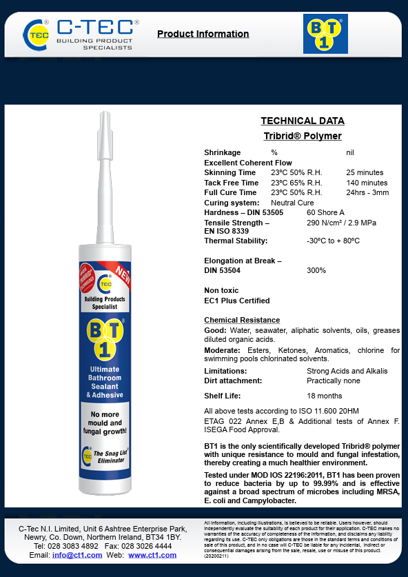 BT1 - Ultimate Bathroom Sealant & Adhesive