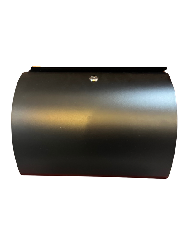 Manor Curved Black Stainless Steel Post Box - 643133