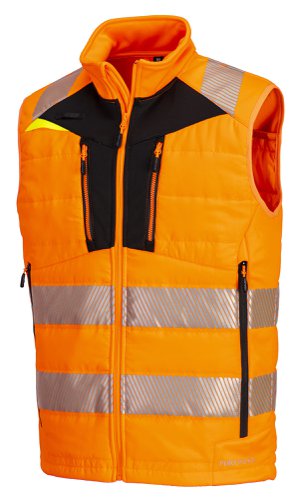 Portwest DX479 Hi-Vis Hybrid Baffle Bodywarmer Orange/Black