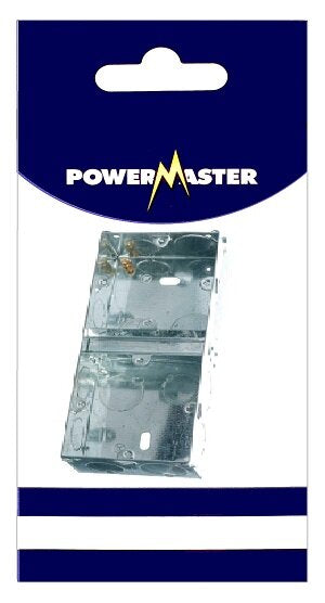 POWERMASTER 2 GANG DUAL 35MM FLUSH METAL BOX - 626479