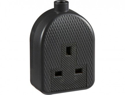 POWERMASTER 1 GANG BLACK RUBBERISED TRAILING SOCKET - 6200741