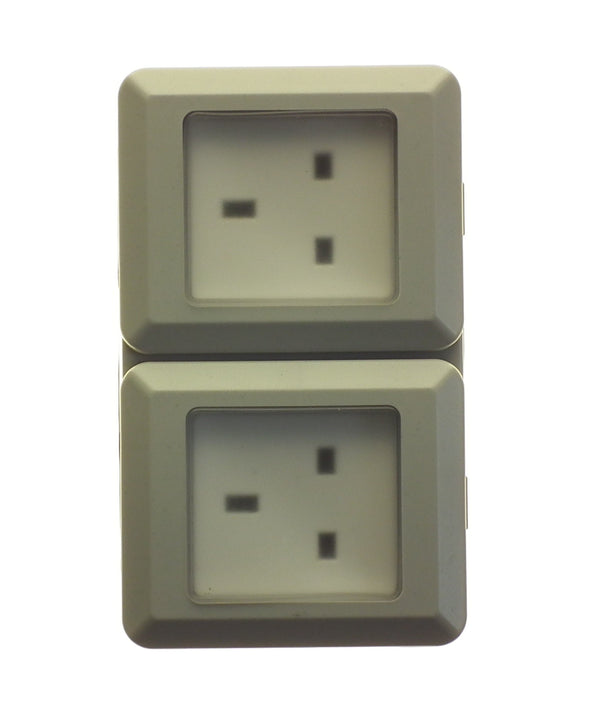POWERMASTER 2 GANG OUTDOOR DAMP PROOF SOCKET - 621004