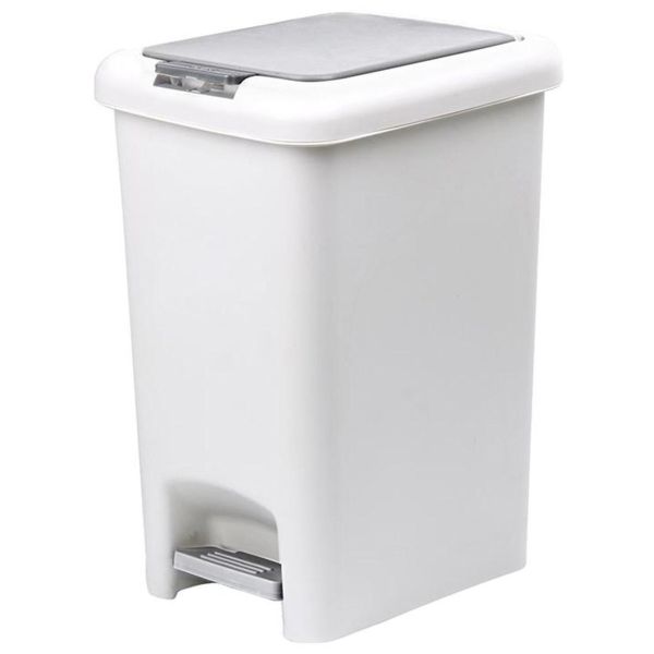 10L Pedal Bin White & Grey - 645083