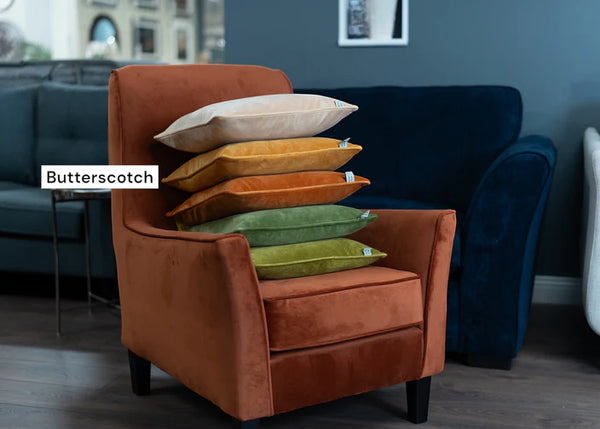 F+H Velvet Cushion Butterscotch - 6440