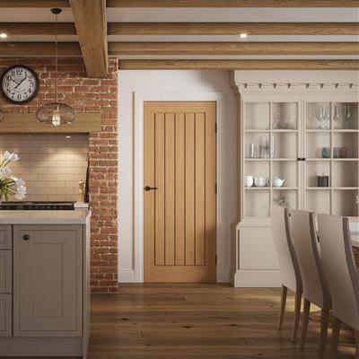 VERTO PRE-FIN OAK MEXICANO GROOVED DOOR