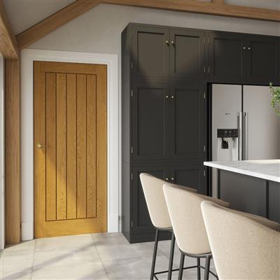 VERTO PRE-FIN OAK MEXICANO GROOVED DOOR