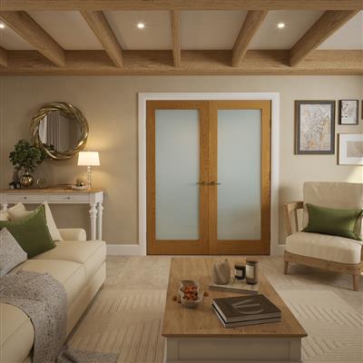 BOSTON OAK SHAKER OPAQUE GLAZED DOOR