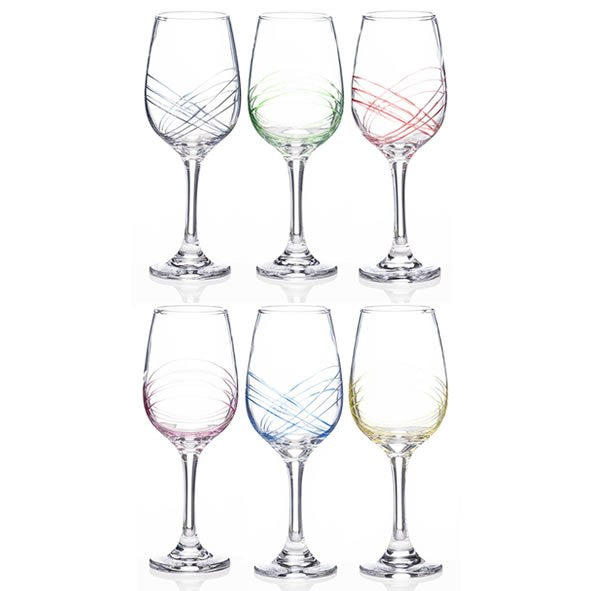 Newgrange Living Swirl Rainbow Wine Set (6) - 646128
